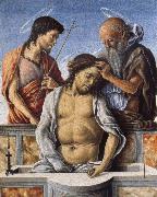 Marco Zoppo THe Dead Christ with Saint John the Baptist and Saint Jerome oil